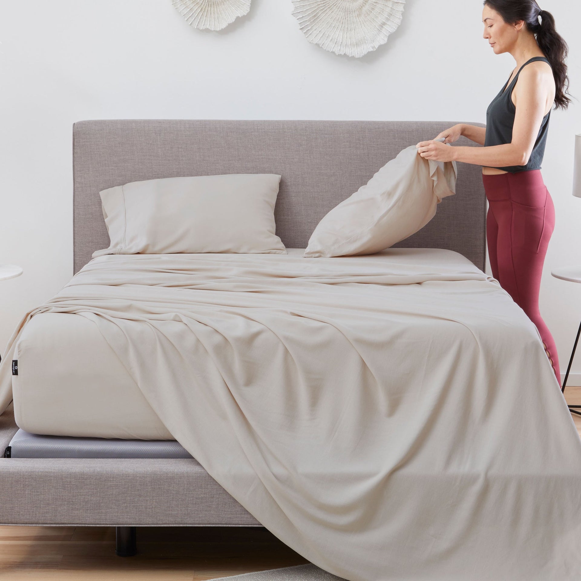 BEDGEAR Hyper-Linen Performance Sheet Set - Medium Beige lifestyle