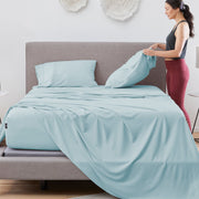 BEDGEAR Hyper-Linen Performance Sheet Set - Misty Blue lifestyle